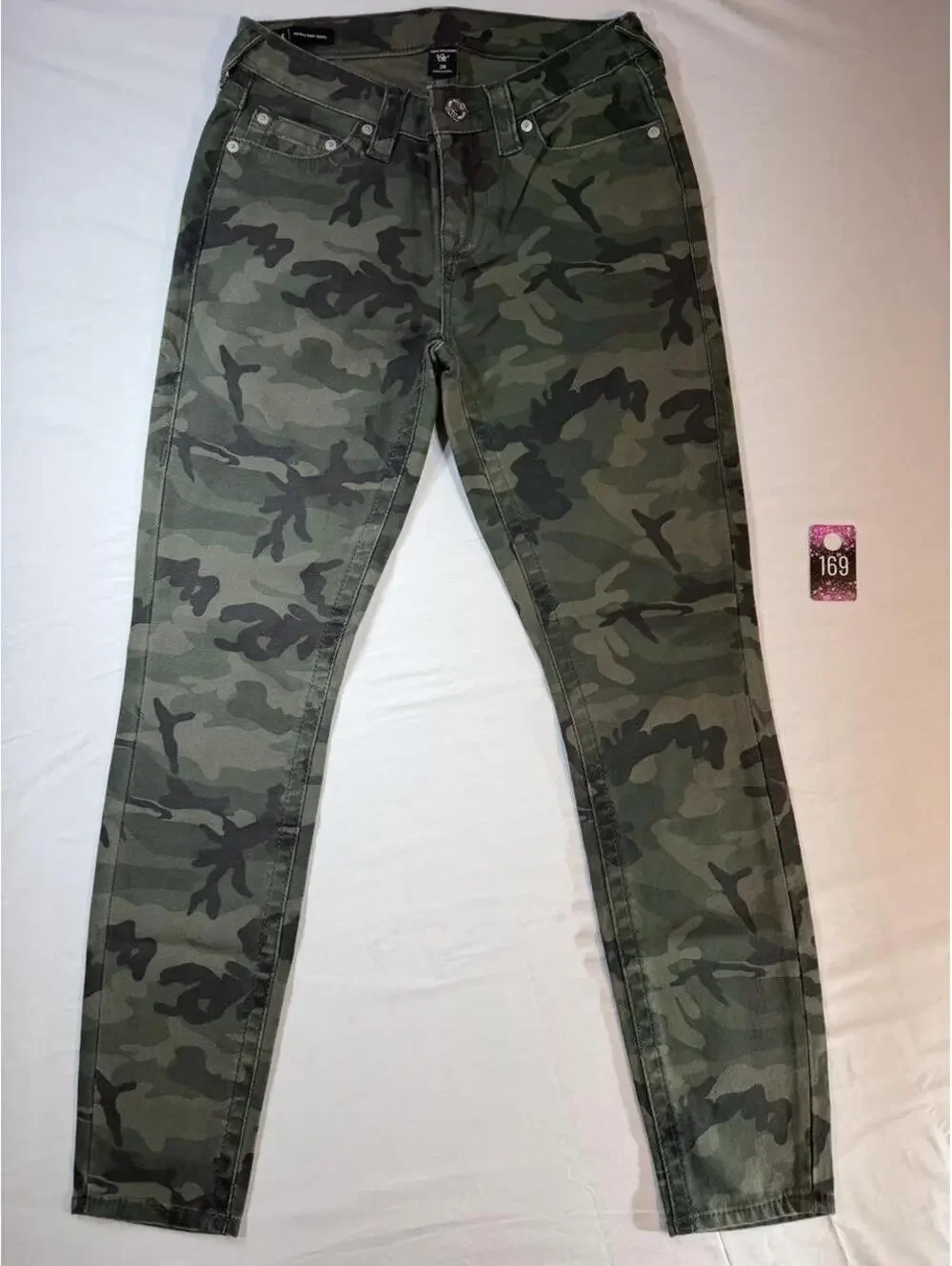 Vintage True Religion Camo Hallie Mid Rise Super Skinny Jeans